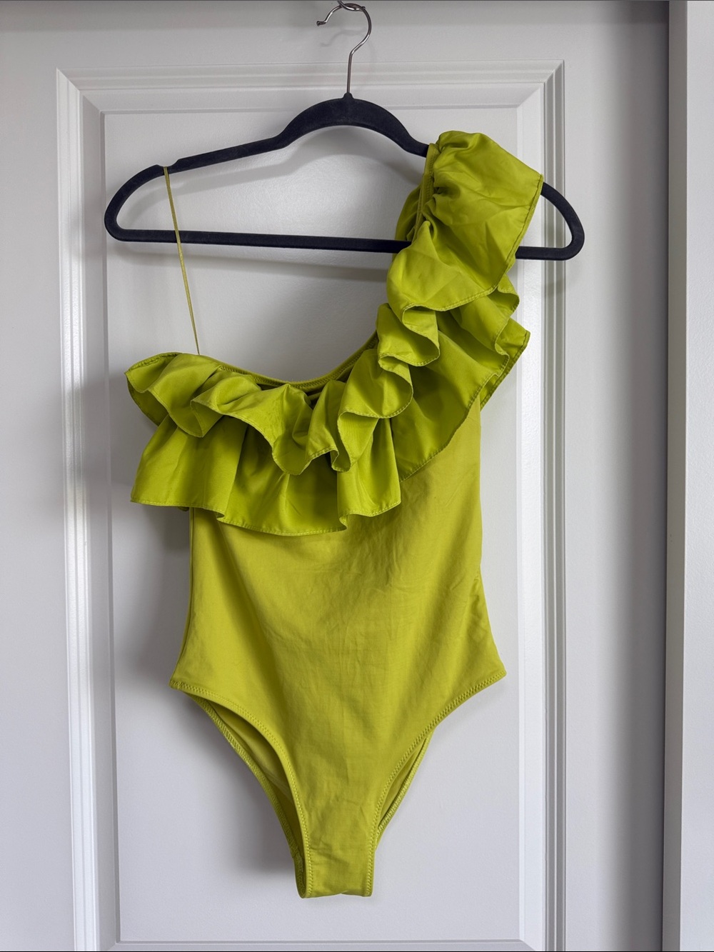 Zara Swimsuit Asymmetrical Bodysuit One-Shoulder Ruffle Swimwear One Peace
